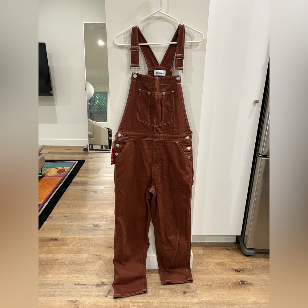 Aritzia brown overalls